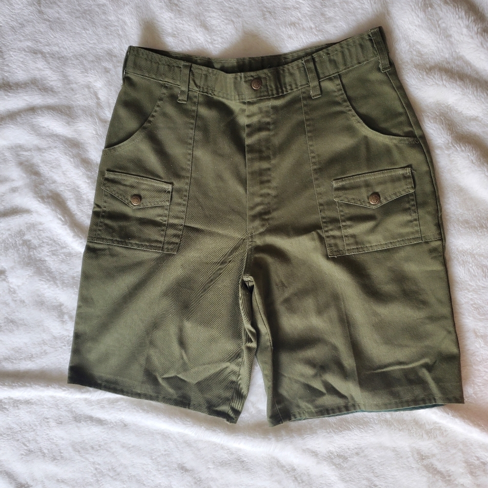 Vintage Boy Scouts of America green khaki shorts